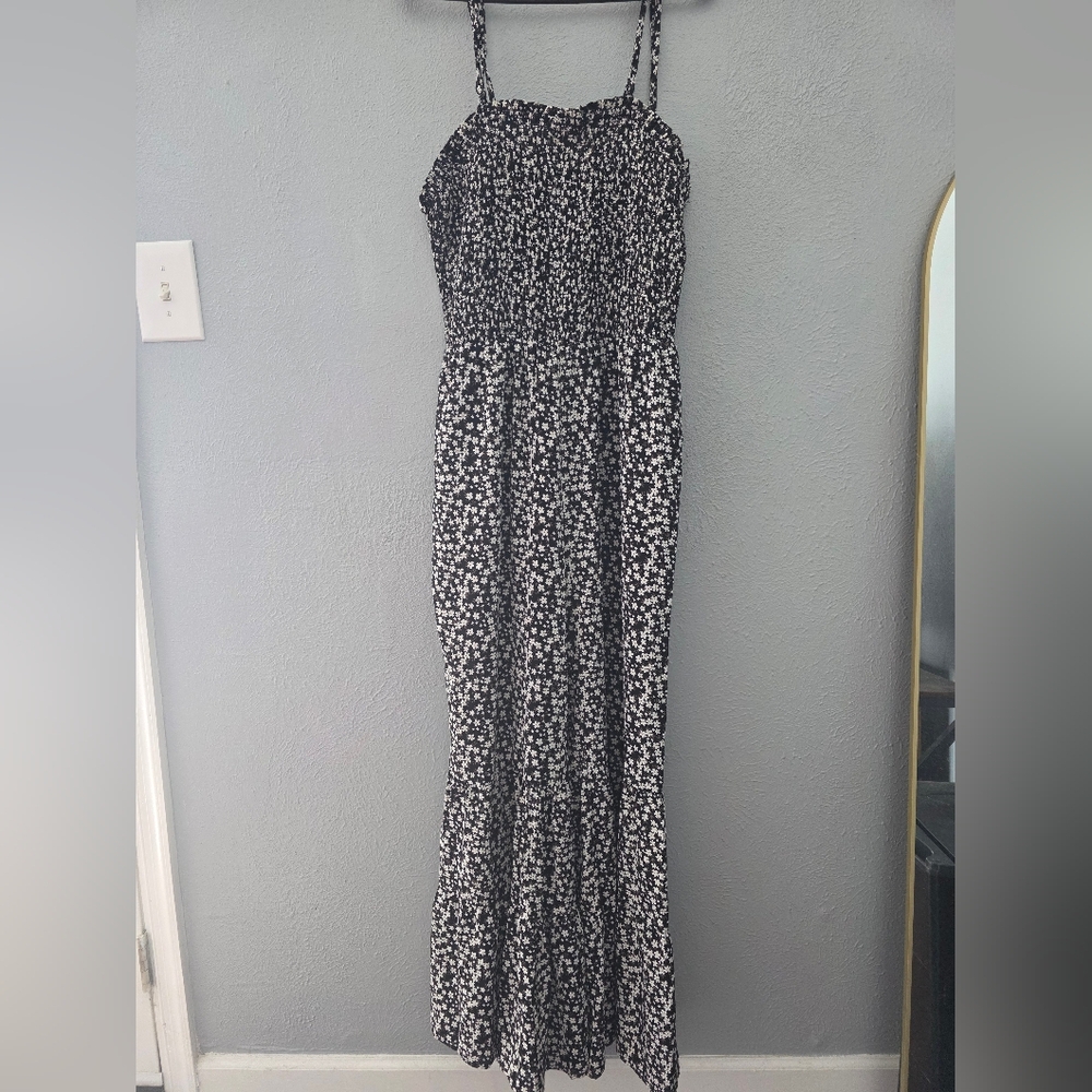 Black and White Floral Jumpsuit